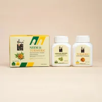 Набор: Ним и Куркума по 100 капсул, для ежедневного детокса, Иша Лайф; Neem and Turmeric Combo pack. 100 capsules each, Isha Life